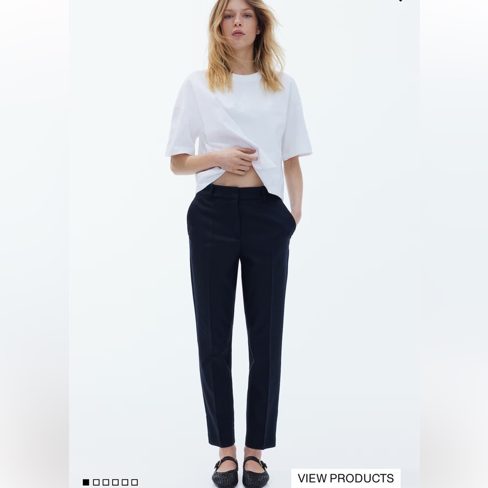 H&M Dark Navy Blue Women's Pants with pockets sliming sz 6
